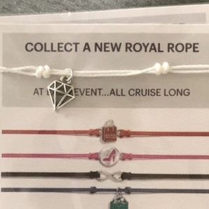 Effy Royal Caribbean Cruise Charm White  Adjustable Rope String Bracelet